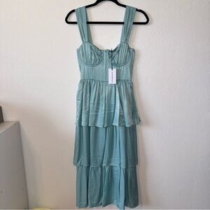 WeWoreWhat Tiered blue dress